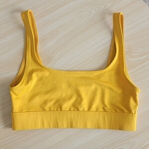 Pink yellow sport bra size small.